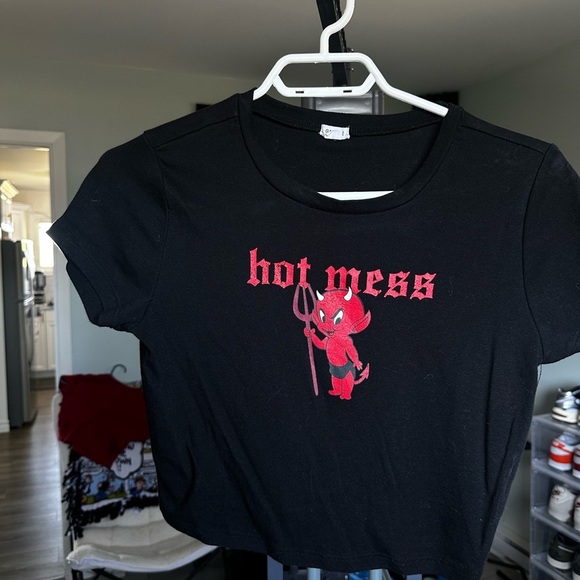 Hot Mess Black Crop Top - Picture 6 of 6